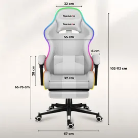 huzaro Force 4.7 RGB Gaming-Stuhl Weiß PC