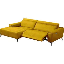 Egoitaliano "Suzette, Designsofa mit hohem Sitzkomfort", mit Recamiere, inkl. 1 elektronischen Relaxfunktion, L-Form gelb,