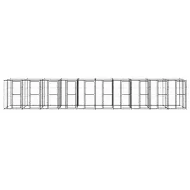 vidaXL Outdoor-Hundezwinger 11 m x 2,2 m x 1,8 m Stahl Schwarz