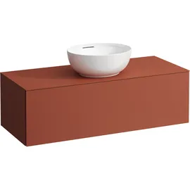 Laufen ILBAGNOALESSI Schubladenelement, Ausschnitt Mitte, 120x50x37cm, 1 Schublade, H4303110972691, Farbe: Terracotta