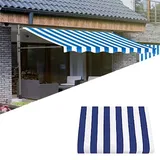 LYUCAYHQ Klemmmarkise Ersatzstoff, Markisen (ohne Rahmen), Polyester, Wasserabweisendes Vordach, UV-Schutz, Sonnenschutz für Hof, Veranda (Color : Blue+White, Size : 235cm/92.5in)
