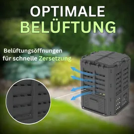 ViD Komposter 360 Liter Schwarz Garten Schnellkomposter