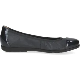 CAPRICE Damen Ballerinas aus Leder mit Lack, Blau (Ocean Comb), 37 EU