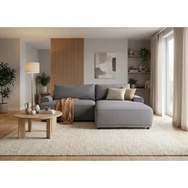 TRENDMANUFAKTUR Ecksofa TRENDMANUFAKTUR "Fordon, Schlafsofa mit Bettkasten, Couch in L-Form, Breite 250 cm", grau (anthrazit), B:250cm H:82cm T:167cm, 100% Polyester, Sofas, Ecksofa, in Struktur LUMOS, 3D-Effekt, anthrazit, Recamiere rechts