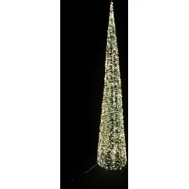 Dekoleidenschaft LED Kegel "Rainbow" 1,50 m hoch, 1440 warmweiße Lichter, Weihnachtsbaum, Outdoor Beleuchtung, Lichterbaum, Lichterpyramide, Gartendeko für Draußen - Bunt