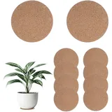 Oruola 10 Stück Korkuntersetzer Rund 10cm/15cm,Topfuntersetzer Kork,Korkuntersetzer für Gläser Töpfe,3 Größen von Kork Untersetzer für Blumentöpfe Kaffeetassen,Bierkrüge,Pfannen,Töpfe