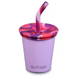 Klean Kanteen Kid Cup Edelstahlbecher mit Strohhalmdeckel, 284 ml, Krokusblütenblatt