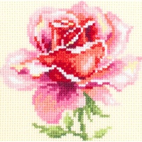 Magic needle 150-002 ZW Rosa Rose Kreuzstichset mit Zählmuster