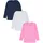 TupTam Mädchen Langarmshirt 3er Pack Langarm Unterhemden Basic Unterwäsche Shirts Unterhemd Farbe: 3er pack Dunkelblau/Rosa/Grau, Größe: 146 - 146