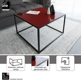 Set One by Musterring Reno Rot/Schwarz Glas 80 x 50 x 80 cm