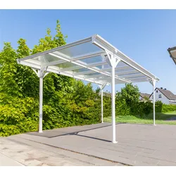 Westmann Aluminium Flachdach Carport Helsinki | Weiß | 503x305x232 cm