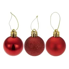 Tectake 24er Set Christbaumkugeln rot