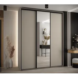 abiks möbel Schwebetürenschrank Dakota 190 x 235,2 x 60 cm Schwarz