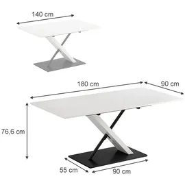 Vicco Esstisch Herta, 140 x 90 cm ausziehbar