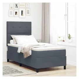 vidaXL Boxspringbett 100 x 200 cm Dunkelgrau