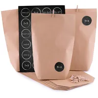 Adventskalender 78009 zum Befüllen Tricky 24 Kraftpapiertüten braun Geschenktüten Weihnachten, Weihnachtskalender Bastelset inkl. Zahlenaufkleber und Klammern von pajoma