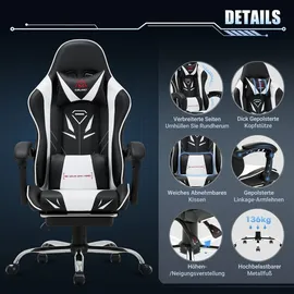 colamy Gaming-Stuhl Weiß PC