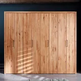 Holzkleiderschrank aus Wildeiche Massivholz Falttüren