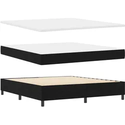 Box Spring Bett mit Matratze & Bank Schwarz 180x200 cm Stoff