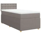 vidaXL Boxspringbett mit Matratze Taupe 100x200 cm Stoff