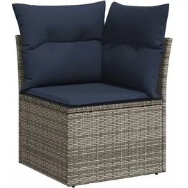 vidaXL 8-teiliges Gartensofa-Set mit Kissen, grau, Polyrattan