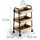 Relaxdays Rollwagen, Bambus & Metall, HBT: 73x45,5x28 cm, Servierwagen Bad, Küche & Wohnzimmer, Natur/schwarz