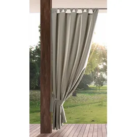 Eurofirany Outdoor Vorhang mit Klett-Schlaufen 1 Stück 1,55 x 2,60 m Cappuccino