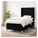 Lattenrost mit Matratze, Schwarz, 90 x 190 cm, Stoff, Plattformbett mit Lattenhalter, einfache Montage, für Schlafzimmer, Erwachsene