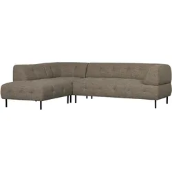 Ecksofa Lloyd aus grobmaschigen Stoff Links, Dunkelbraun