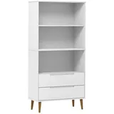 vidaXL Bücherregal MOLDE Weiß 85x35x170,5 cm Massivholz Kiefer