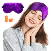 Viedouce Schlafmaske Seide Augenmaske,100% Hautfreundlich Frauen und Herren, Angenehme mit Reisetasche Tasche,Ideal für Schlaf zu Hause Auf Reisen-Lila