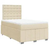 vidaXL Boxspringbett mit Matratze Creme 120x200 cm Stoff