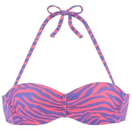 VENICE BEACH Bügel-Bandeau-Bikini-Top Damen violett-koralle Gr.34 Cup C