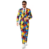 Opposuits Partyanzug Smiley Drip Kostüm Anzug - Karneval Halloween, Sprüh Dir ein Lächeln auf den Anzug! gelb 52