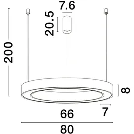 Nova Luce Morbido 1-flg. Ø 80 cm schwarz