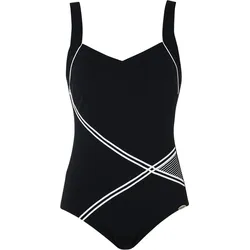 Badeanzug Damen - Schwimmen - Basic SCHWARZ 50 D