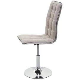 Mendler 2er-Set Esszimmerstuhl HWC-C41, Stuhl Küchenstuhl, höhenverstellbar drehbar, Stoff/Textil creme-grau