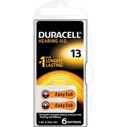 Duracell Batterien Hörgeraete EasyTab 13 1.4V** 6er-Pack Batterie 1,4 V Zink-Luft Blisterverpackung