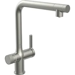 Schütte AQUASTAR PREMIUM Sprudelwasser-Spültischarmatur, Edelstahloptik, plus Kühl- und Filtersystem