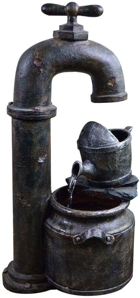 Außen Spring Brunnen Kaskade Kupfer Antik Optik Terrassen Pumpe Kanne