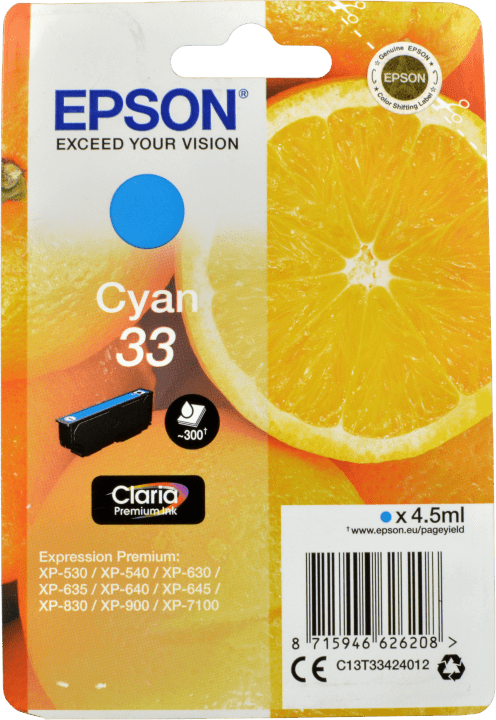 Preisvergleich Produktbild Epson Tinte C13T33424012 Cyan 33  cyan