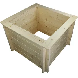 TIMBELA Hochbeet 78 x 78 x 57 cm Beige