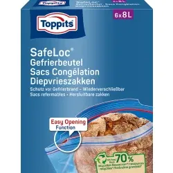 Toppits® Safeloc ® Maxi Gefrierbeutel 4008871200853 , 1 Packung = 6 Stück á 8 l