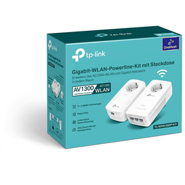 TP-LINK AV1300 AC1200 Gigabit Passthrough Powerline ac Wi-Fi Kit, 2er-Pack (TL-WPA1300P KIT)