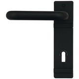 Domoferm Drückergarnitur Kurzschild | PZ 88 mm (ÖNORM) | Kunststoff schwarz | inkl. BB-Einsatz und 1 Schlüssel