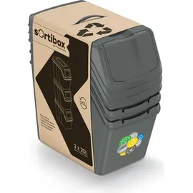 Prosperplast Sortibox 3x20 l Grau