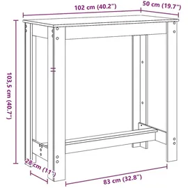 vidaXL Bartisch Sonoma-Eiche 102 x 50 x 103,5 cm Braun