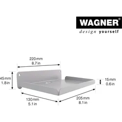 WAGNER hooks4tools Gerätehalter ABLAGE - 220 x 130 x 45 mm, Stahl beschichtet, für Brillen, Messer, Masken - 15205501