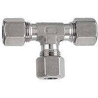 Riegler T-Verschraubung, Rohr-Außen- Ø10 mm, Edelstahl 1.4571, 315 bar