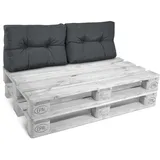 Beautissu Palettenkissen Grau, Textil, 40x20x60 cm Outdoor-Kissen, Palettenkissen
